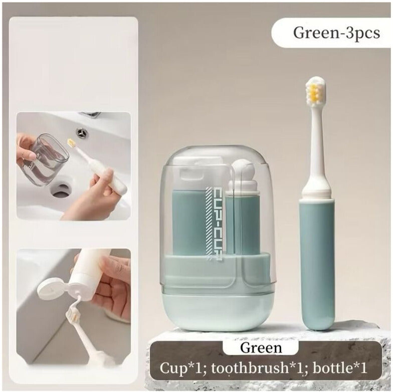 3-in-1 Travel Toothbrush Set